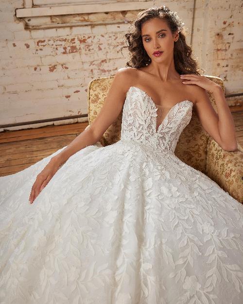 123243 3d lace ball gown wedding dress with sweetheart neckline1